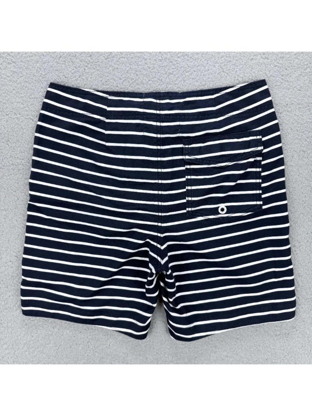 Hollister Board Shorts Mens Small S Navy Blue White Striped Surfing Swim Trunks